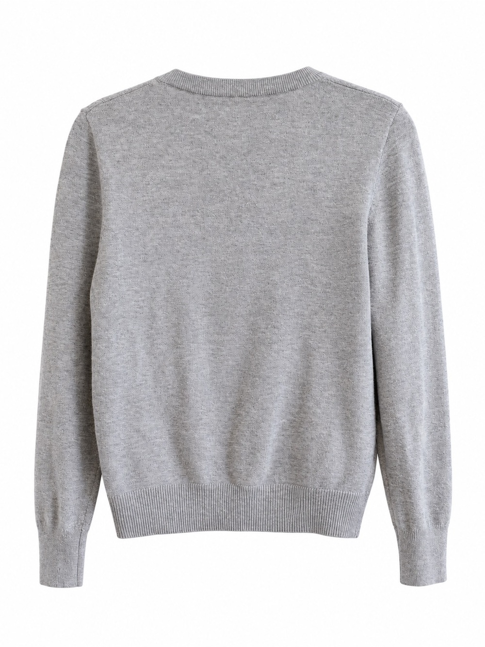 Women’s Gray V Neck Sweater Size S Lightweight Knit Pullover Classic Basic - Picture 6 of 10